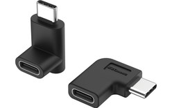 Pack de 2 Mini Adaptateurs coudés 90° USB-C vers USB-C 10Gbit/s - EZQuest X40072