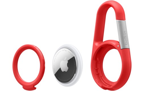 Belkin Anneau de protection avec mousqueton pour AirTag - Rouge