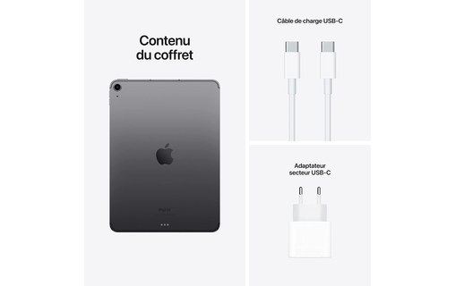 Apple iPad Air 10,9" - 2022 - Wi-Fi + Cellular - 256 Go - Gris Sidéral