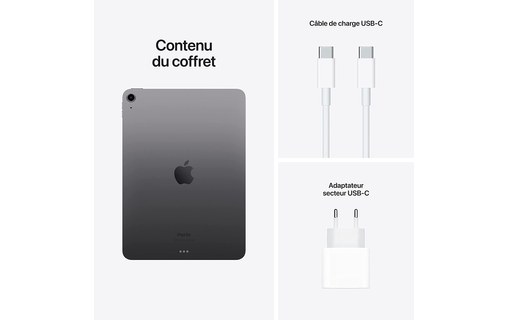 Apple iPad Air 10,9" - 2022 - Wi-Fi - 64 Go - Gris Sidéral