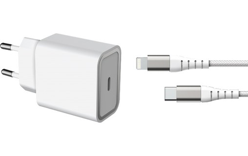 Chargeur secteur USB-C 20 W + Câble USB-C / Lightning 1,2 m