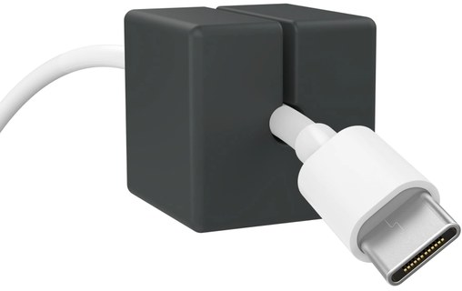 Lot de 4 passe-câbles aimantés (taille S) Gris - Gestion des câbles Function101