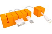 Lot de 4 passe-câbles aimantés (taille S) Orange Gestion des câbles Function101