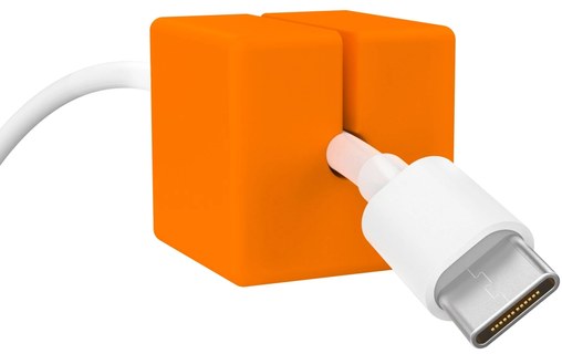 Lot de 4 passe-câbles aimantés (taille S) Orange Gestion des câbles Function101