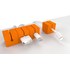 Lot de 4 passe-câbles aimantés (taille S) Orange Gestion des câbles Function101