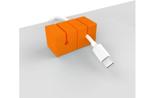 Lot de 4 passe-câbles aimantés (taille S) Orange Gestion des câbles Function101