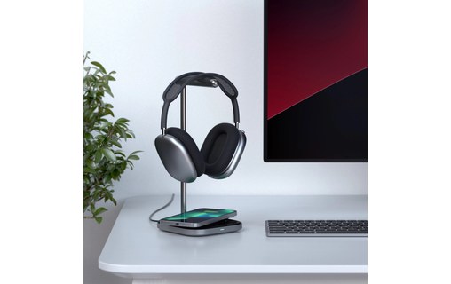 Support casque 2 en 1 avec chargeur sans fil induction - Satechi
