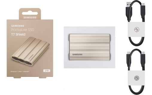 Samsung T7 Shield 2 To Beige - SSD externe portable USB-C & USB-A
