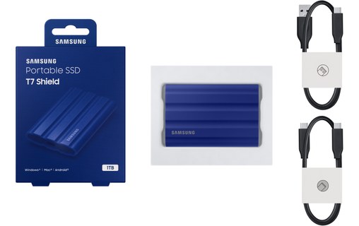 Samsung T7 Shield 1 To Bleu - SSD externe portable USB-C & USB-A