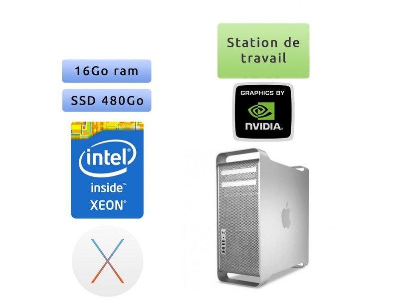 Apple Mac Pro Eight Core - A1289 emc 2314 - 16Go 480Go SSD - MacPro4,1 -  Station