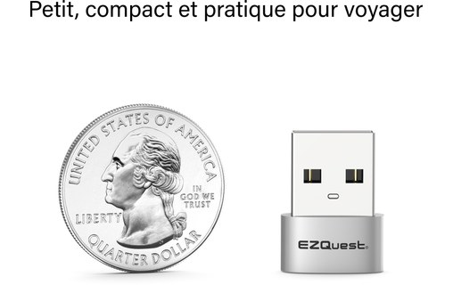Pack de 2 Mini Adaptateurs USB-C vers USB-A 480 Mbit/s - EZQuest X40057
