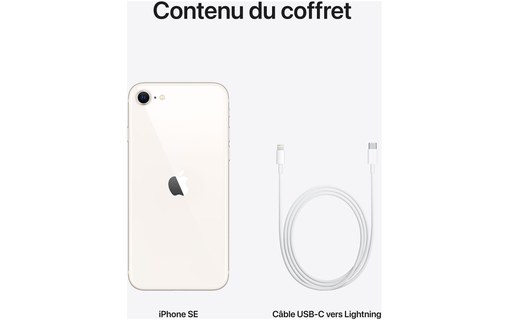 Apple iPhone SE 2022 (3è génération) 256 Go Lumière stellaire