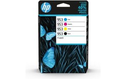 HP 953 pack de 4 cartouches d'encre authentiques, noir/cyan/magenta/jaune (6ZC69
