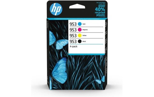 HP 953 pack de 4 cartouches d'encre authentiques, noir/cyan/magenta/jaune (6ZC69