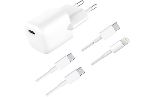 Chargeur USB-C 30 W GaN pour iPhone & iPad + câble USB-C/Lightning