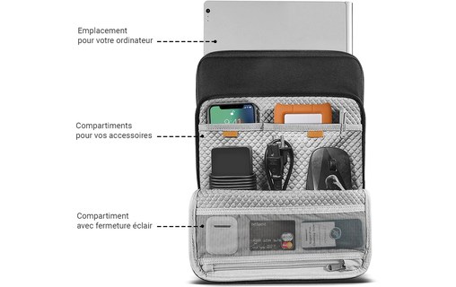 Sacoche pour MacBook Pro 14" - tomtoc Premium H13 - Noir