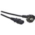 Câble d'alimentation secteur EU/FR 3 broches - 1,80 m - Noir