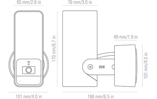 Eve Outdoor Cam - Caméra sécurisée avec projecteur (Apple HomeKit)