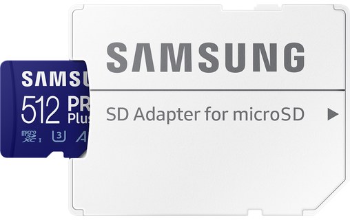 Samsung Carte Micro-SD PRO PLUS 512 Go avec adaptateur SD
