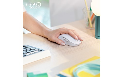 Souris sans fil Logitech Signature M650 L - Blanche - Pour gaucher, Ergonomique