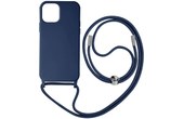 Coque Cordon iPhone 12 et 12 Pro Semi-rigide Lanière Tour du Cou 80cm bleu