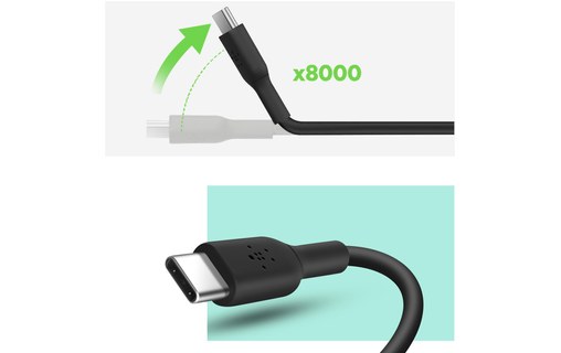 Câble USB-C vers USB-C Power Delivery 18W Résistant 1m Belkin Boost Charge Noir