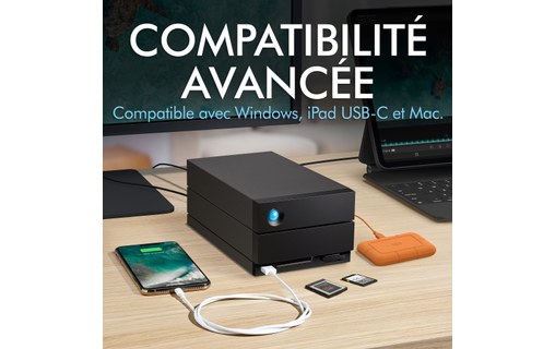 LaCie 2big Dock Thunderbolt 3 40 To - Stockage RAID 2 baies (Disques Serveurs)