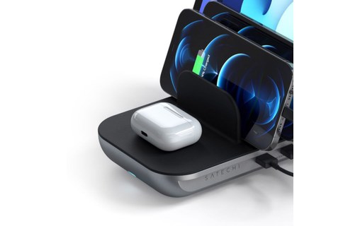 Station de charge 70W 2x USB, 2x USB-C Power Delivery et Zone Charge QI Satechi
