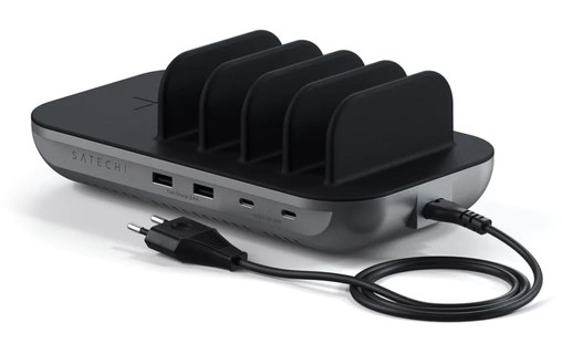 Station de charge 70W 2x USB, 2x USB-C Power Delivery et Zone Charge QI Satechi