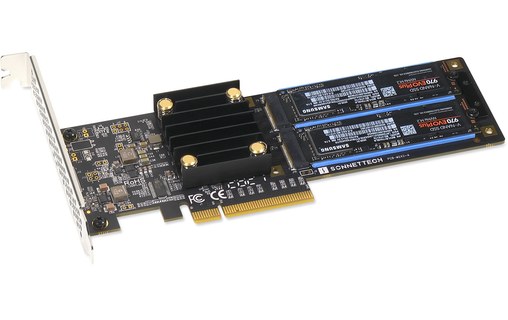 Sonnet M.2 2x4 PCIe 3.0 - Carte PCIe pour 2 SSD M.2 NVMe