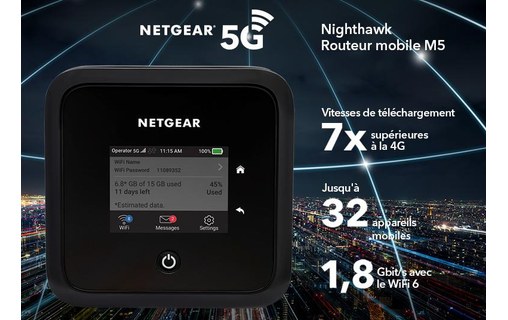 Routeur 5G NETGEAR Nighthawk M5 - Bi-bande 2100 Mbit/s