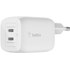 Chargeur USB-C 65 W GaN 2 ports iPhone, iPad, Mac - Belkin BoostCharge Pro Blanc