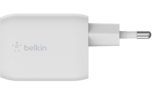 Chargeur USB-C 65 W GaN 2 ports iPhone, iPad, Mac - Belkin BoostCharge Pro Blanc