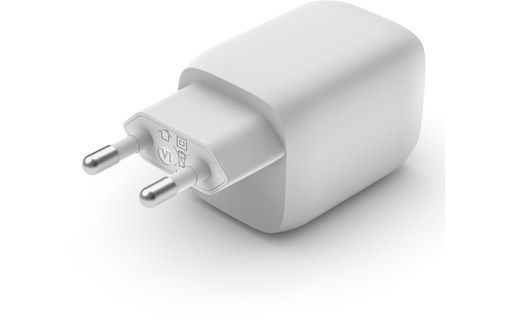 Chargeur USB-C 65 W GaN 2 ports iPhone, iPad, Mac - Belkin BoostCharge Pro Blanc