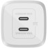 Chargeur USB-C 65 W GaN 2 ports iPhone, iPad, Mac - Belkin BoostCharge Pro Blanc