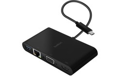 Hub Adaptateur USB-C vers USB, Ethernet, VGA et HDMI 4K Compact Belkin Noir