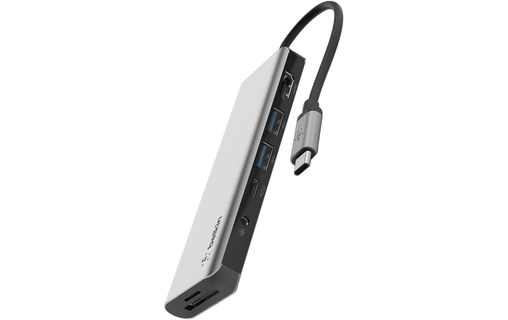 HUB USB-C 7en1 HDMI, 2x USB, SD/Micro SD, Audio Jack 3,5mm USB-C 100W Belkin