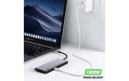 HUB USB-C 7en1 HDMI, 2x USB, SD/Micro SD, Audio Jack 3,5mm USB-C 100W Belkin