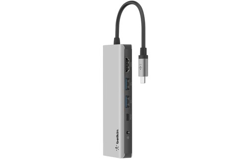 HUB USB-C 7en1 HDMI, 2x USB, SD/Micro SD, Audio Jack 3,5mm USB-C 100W Belkin