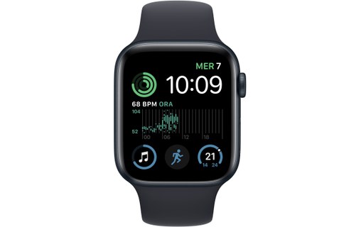 Apple Watch SE OLED 44 mm Noir GPS (satellite)