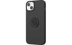 Novodio Coque en silicone pour iPhone 14 Plus avec support ring - Noir