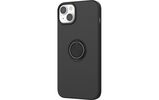 Novodio Coque en silicone pour iPhone 14 Plus avec support ring - Noir