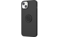 Novodio Coque en silicone pour iPhone 14 Plus avec support ring - Noir