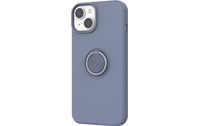 Novodio Coque en silicone pour iPhone 14 avec support ring - Bleu
