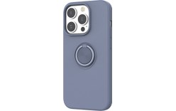 Novodio Coque en silicone pour iPhone 14 Pro avec support ring - Bleu