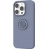 Novodio Coque en silicone pour iPhone 14 Pro avec support ring - Bleu