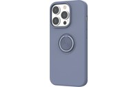 Novodio Coque en silicone pour iPhone 14 Pro avec support ring - Bleu
