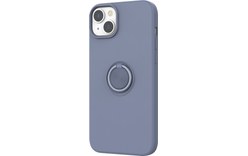 Novodio Coque en silicone pour iPhone 14 Plus avec support ring - Bleu