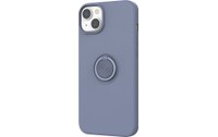 Novodio Coque en silicone pour iPhone 14 Plus avec support ring - Bleu