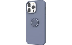 Novodio Coque en silicone pour iPhone 14 Pro Max avec support ring - Bleu